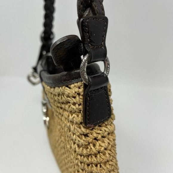 SOLD BRIGHTON Wheat Brown Straw Leather  Bag - Picture 13 of 16
